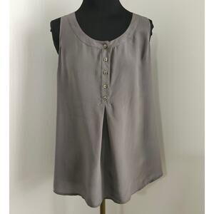 EUC Anthropologie Odille Essential Basic Gray Silk Blouse Racerback Tank Top 6